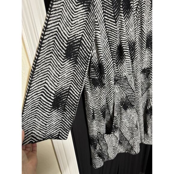 Caleoas Art to Wear Sweater Cardigan stretch geometric plus 3x swing pocket - Picture 8 of 12